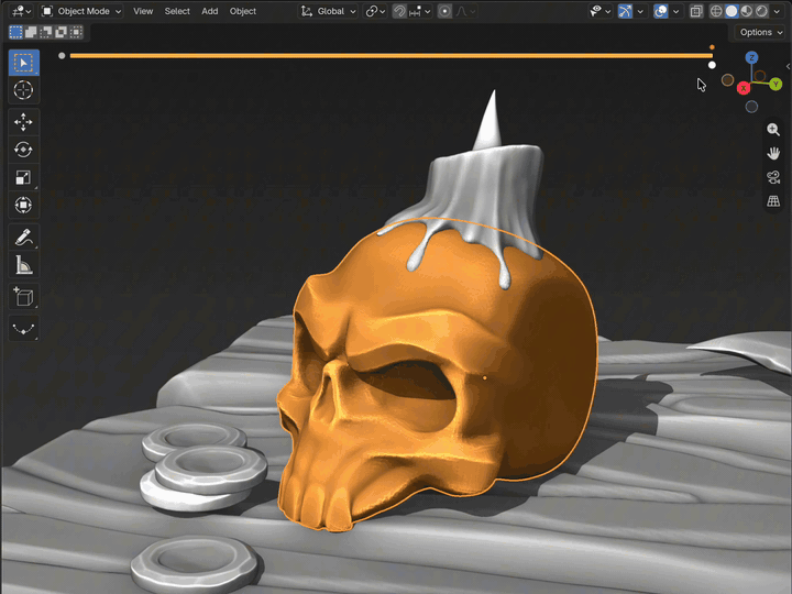 Several Blender objects keeping separate sculpt histories