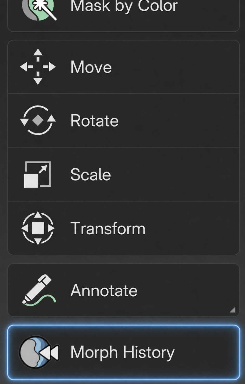 Morph History button highlighted in Blender's Sculpt Mode toolbar